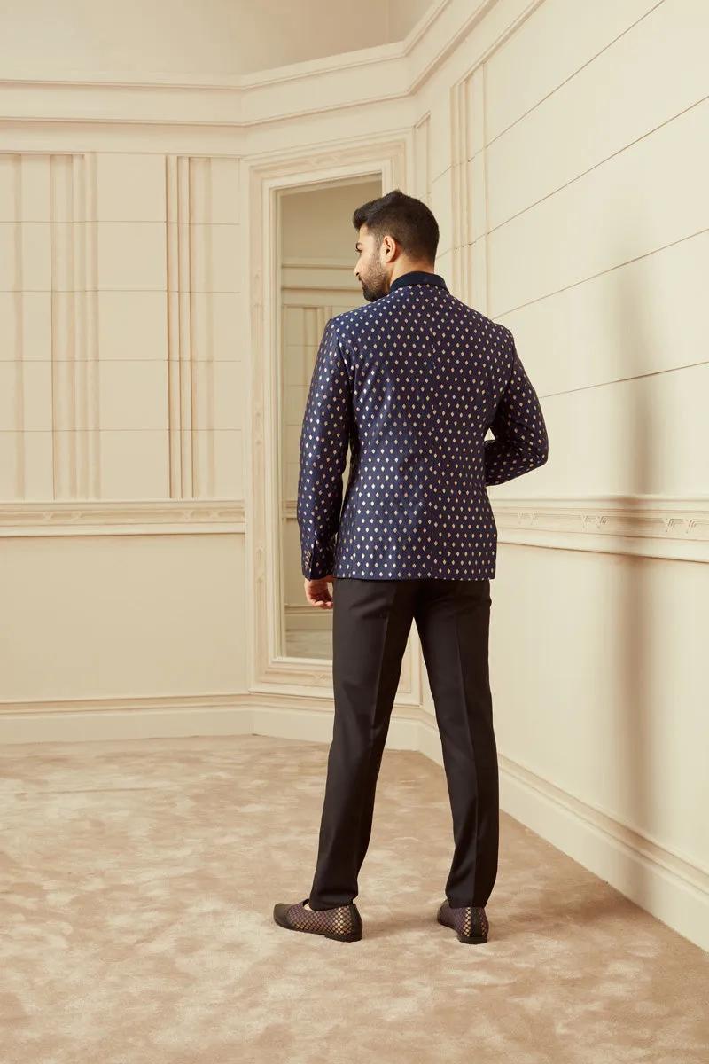 Navy Velvet Bandhgala
