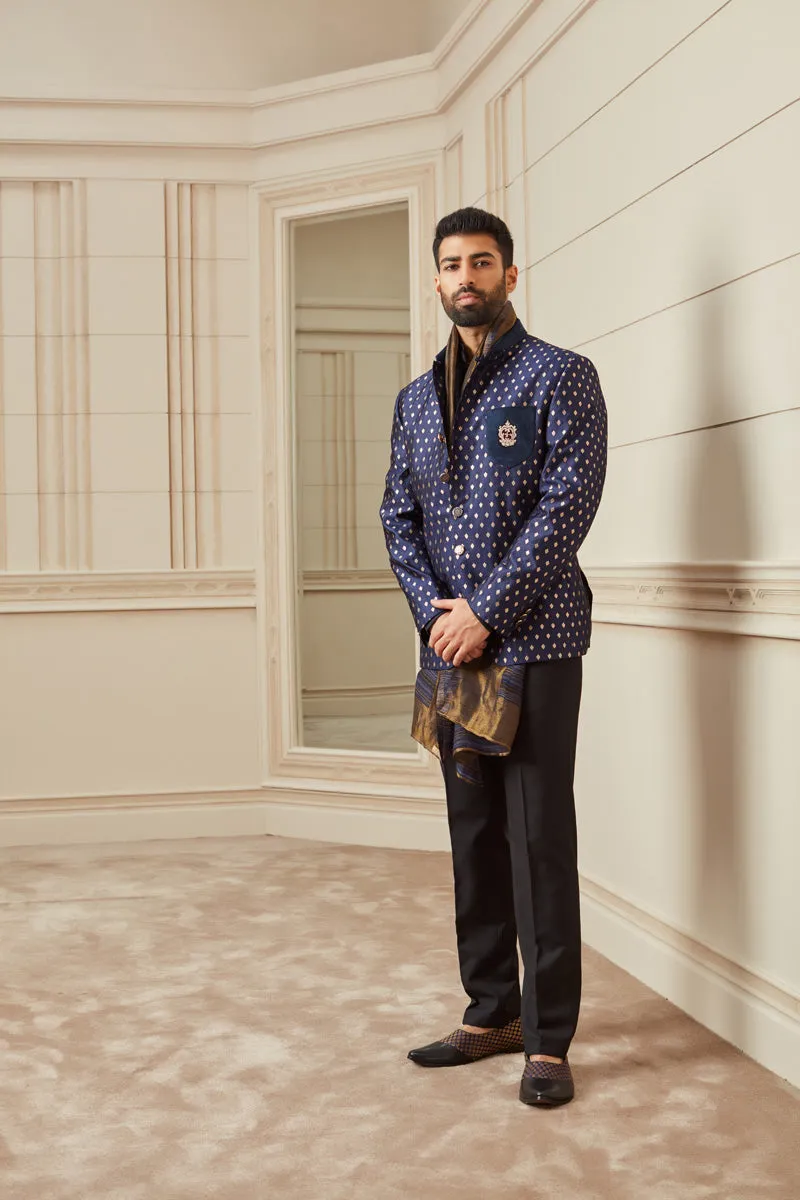 Navy Velvet Bandhgala