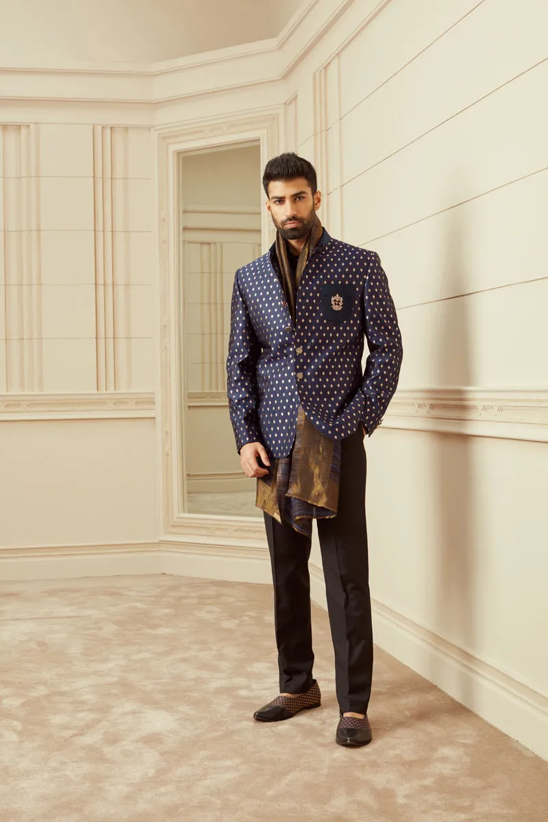 Navy Velvet Bandhgala