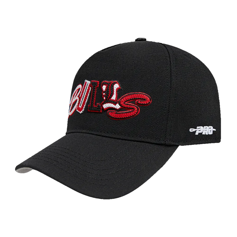 NBA CHICAGO BULLS CITY RANSOM WOOL BLEND PRO PINCH SNAPBACK (BLACK)