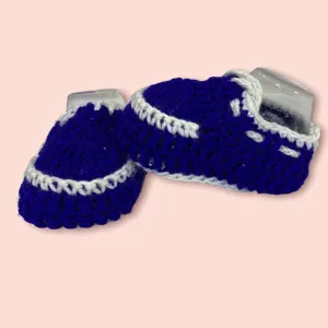 New Baby Winter Socks Shoes In Crochet Character Shoes (0-3 Months) In Blue Colour RTY665