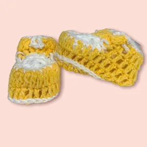 New Baby Winter Socks Shoes In Crochet Character Shoes (0-3 Months) In Mustard Colour RTY662