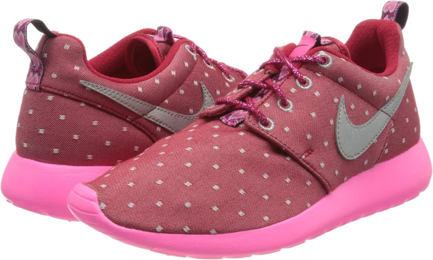 Nike Rosherun Print Dark Red/Metallic Silver-Pink Power Girls