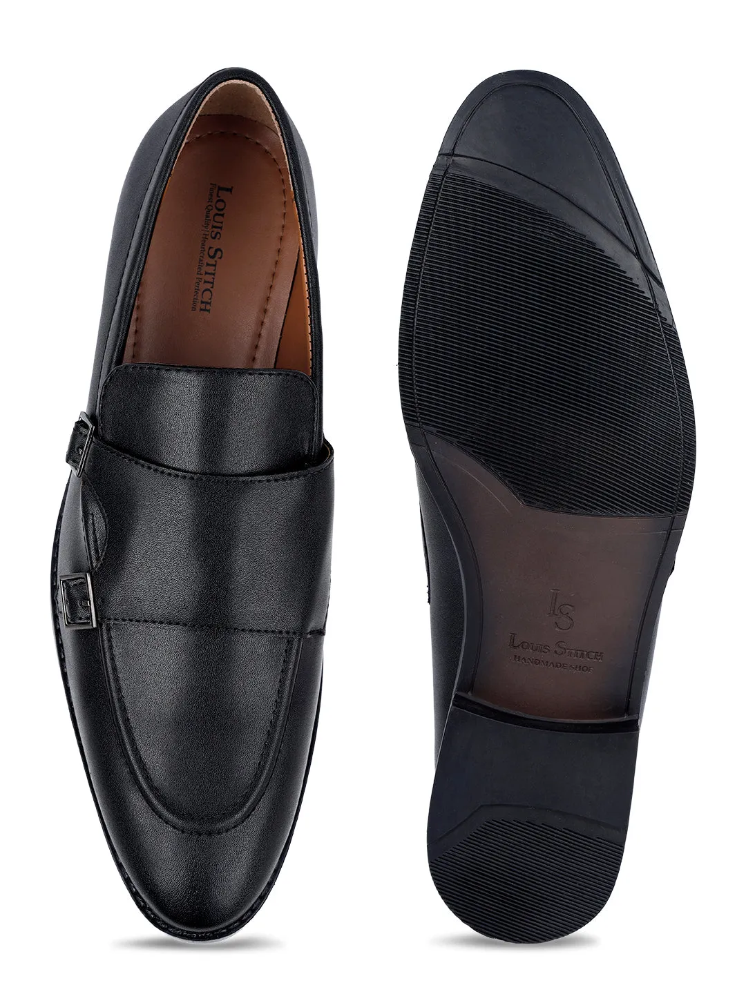 Obsidian Black Handcrafted Slipon Style Comfortable Monks