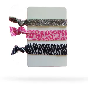 Pink Safari Pack of 3 Hair Ties