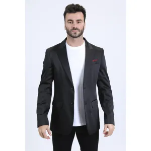 Platini Men's Modern Fit Blazer - Black