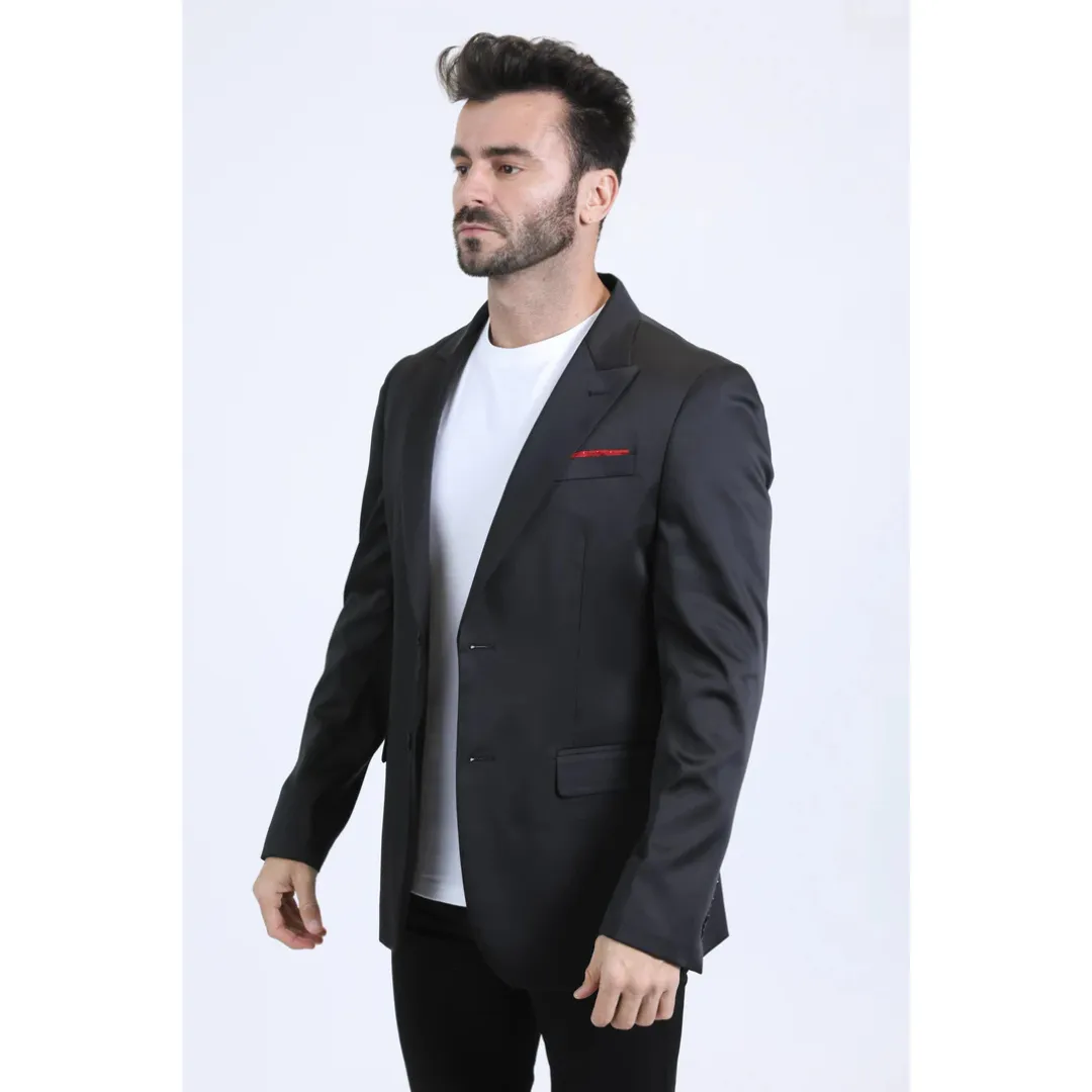 Platini Men's Modern Fit Blazer - Black