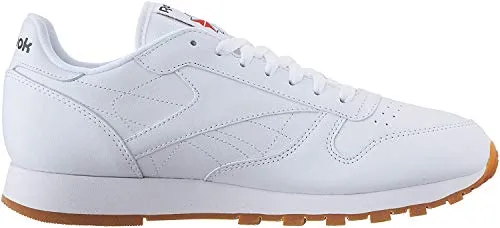 Reebok Men's Classic Leather Nylon, White/Gum, 10.5