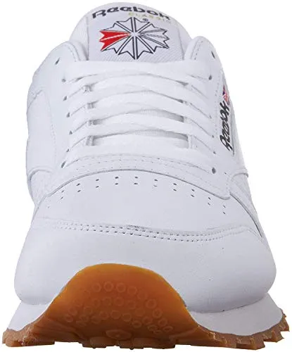 Reebok Men's Classic Leather Nylon, White/Gum, 10.5