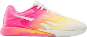 Reebok Women's Nano X5 Legacy Sneaker, Chalk/Atomic Pink/Golden Haze, 7.5