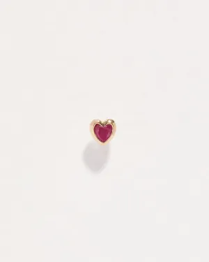 Ruby Heart Stud