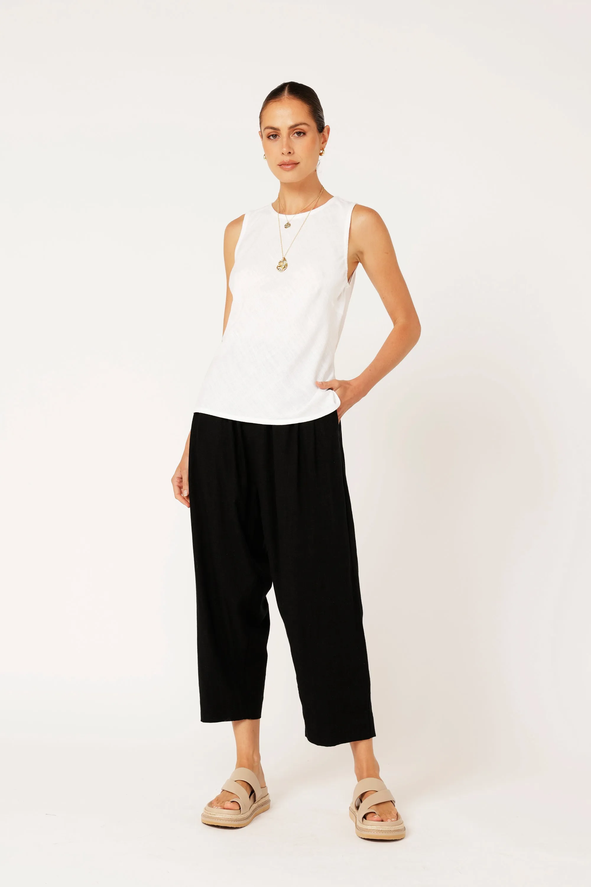 Sofia Tank | Off White | Linen Viscose