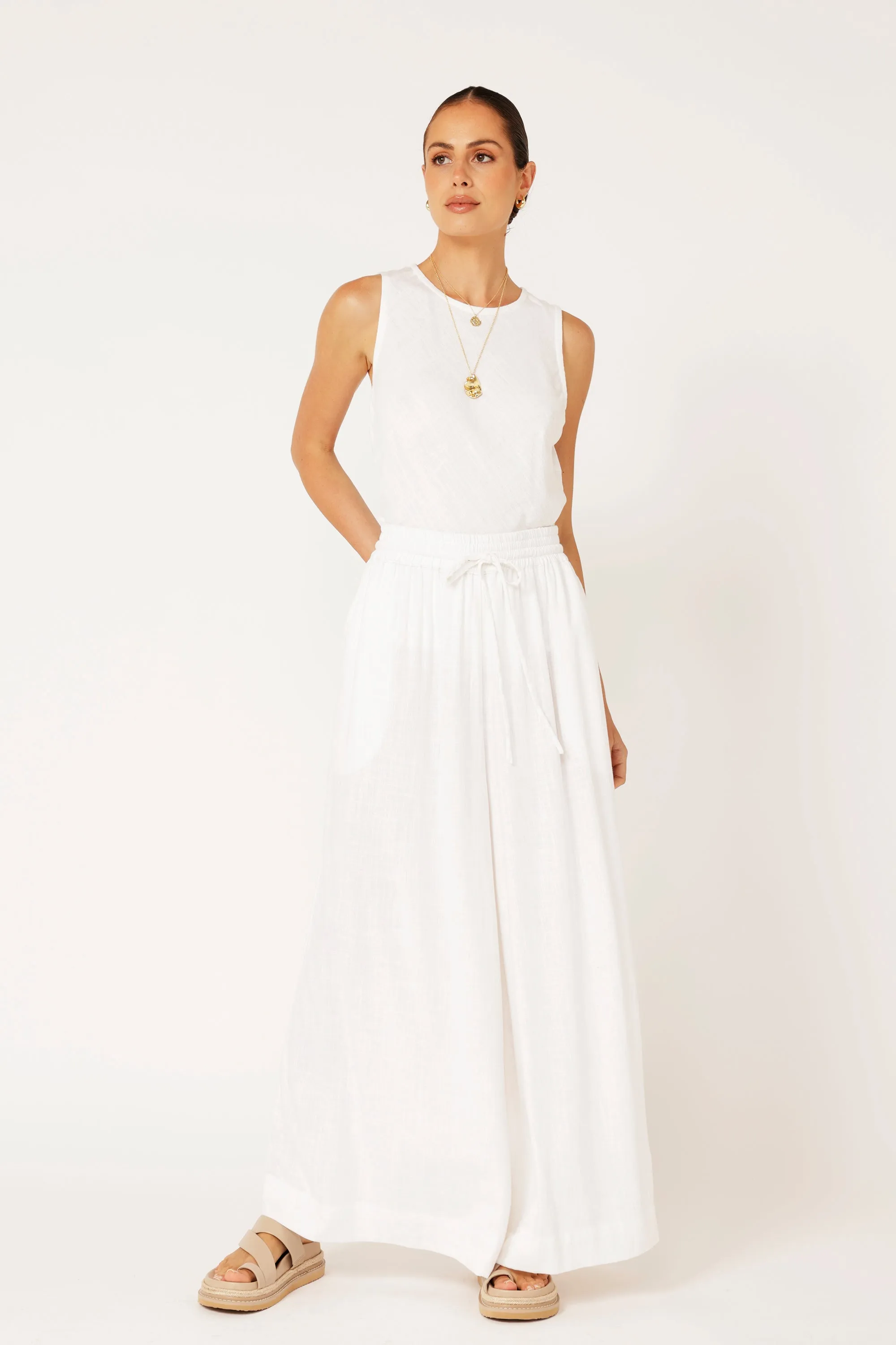 Sofia Tank | Off White | Linen Viscose