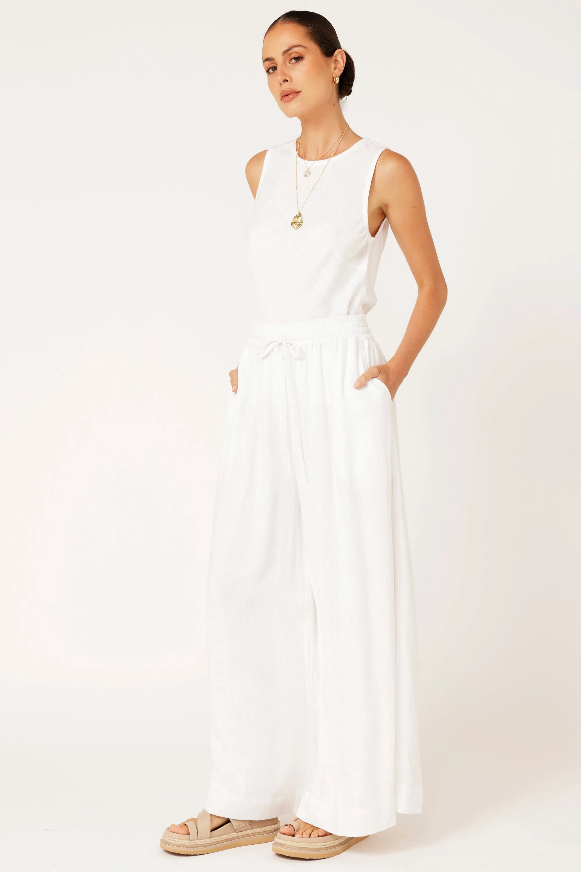 Sofia Tank | Off White | Linen Viscose