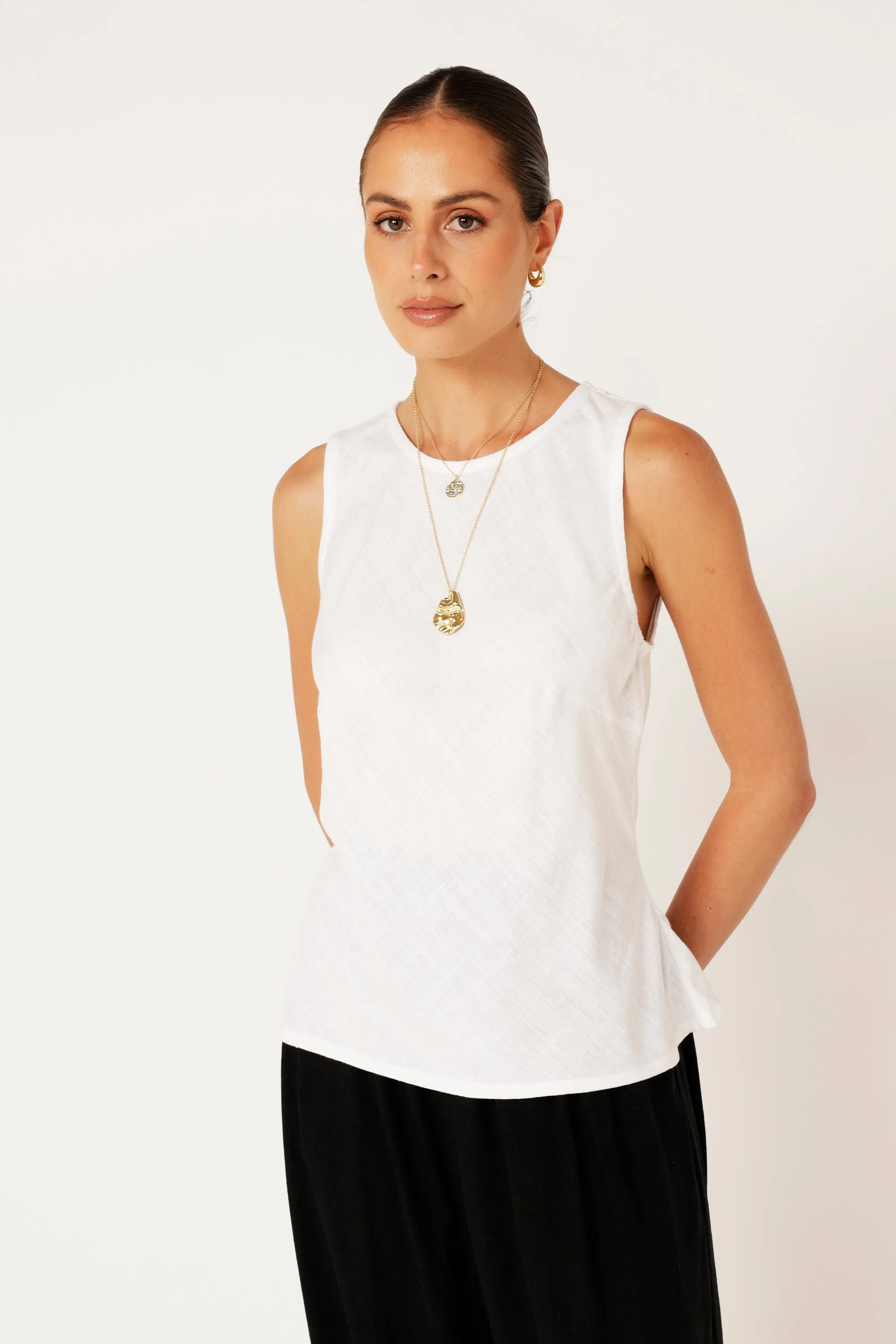 Sofia Tank | Off White | Linen Viscose