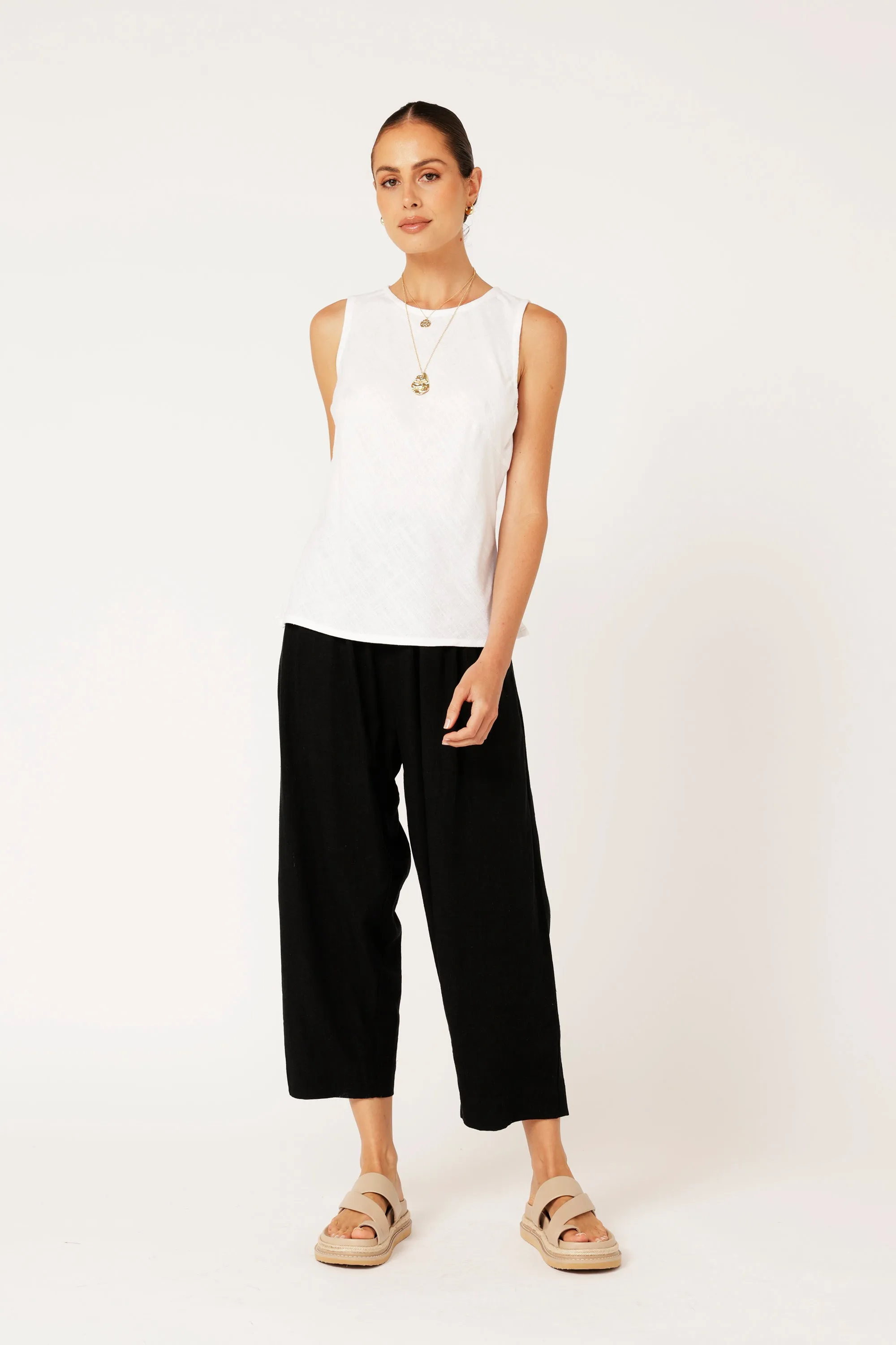 Sofia Tank | Off White | Linen Viscose