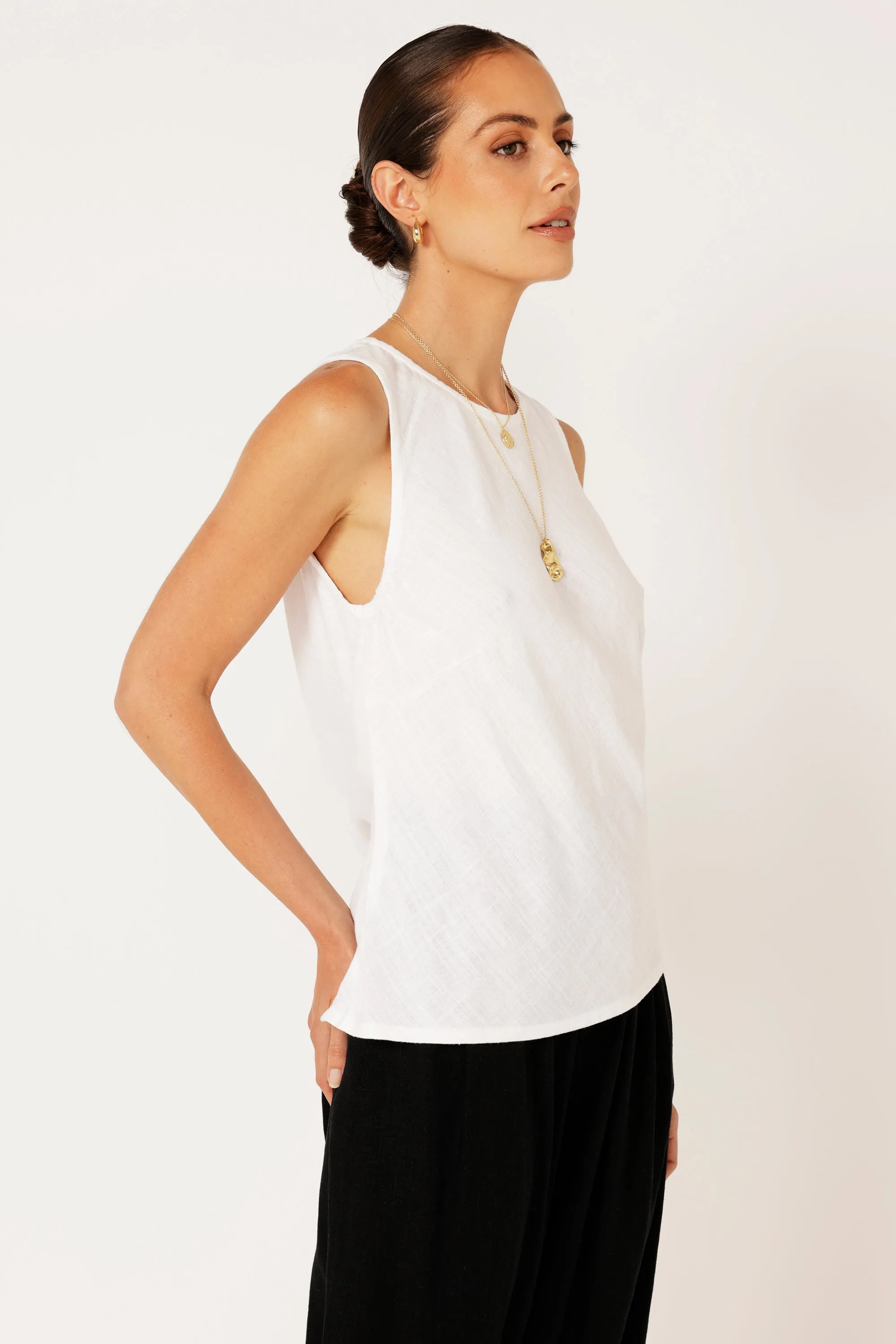 Sofia Tank | Off White | Linen Viscose