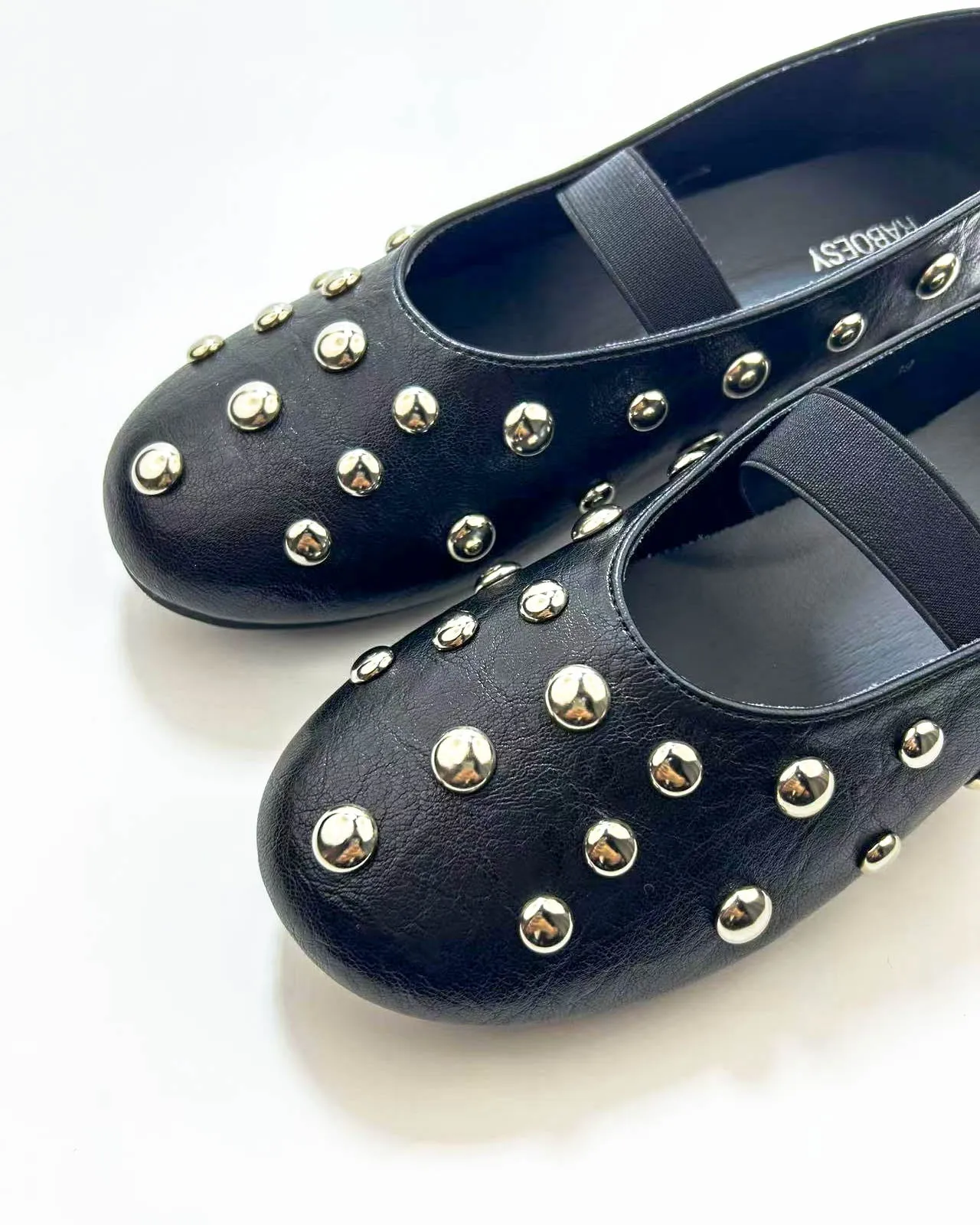 Studded Single Band Ballet Flats