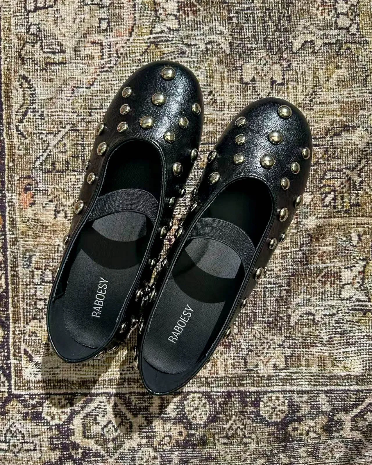 Studded Single Band Ballet Flats