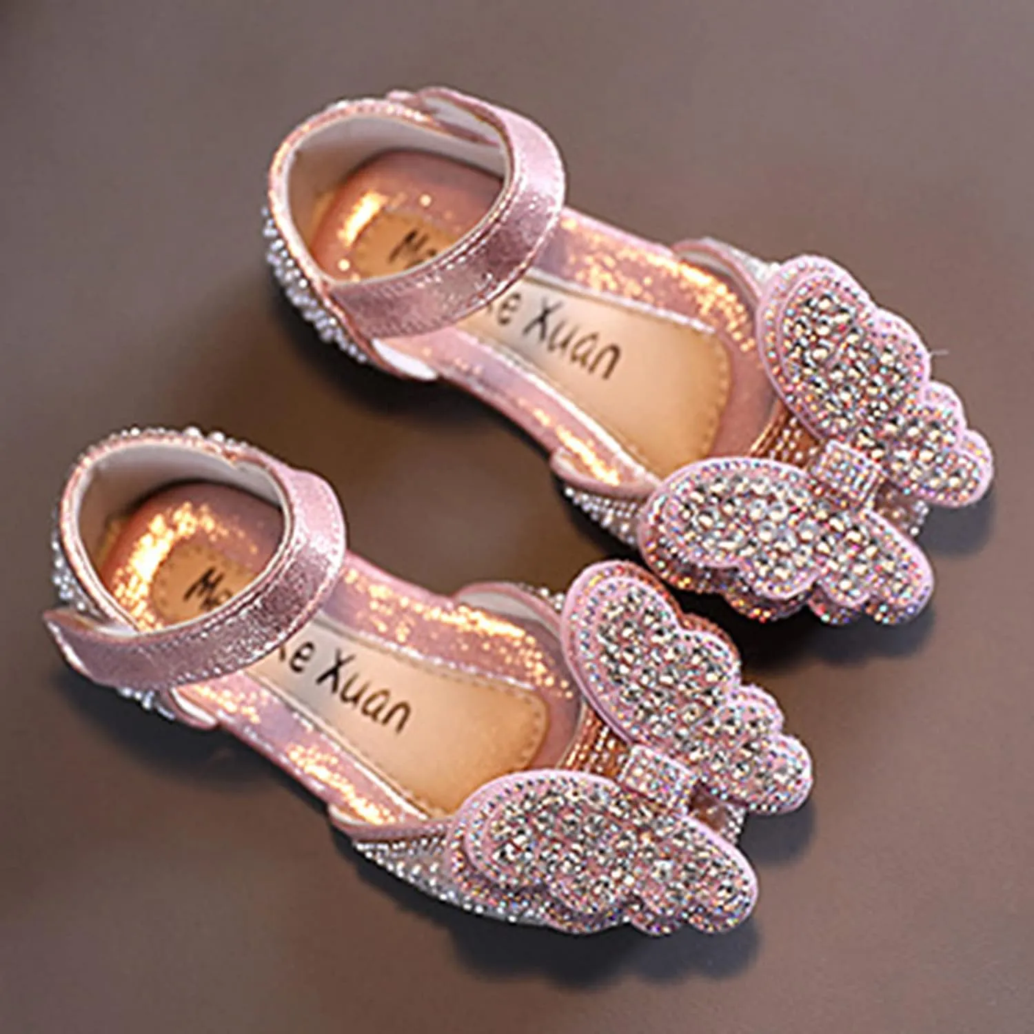 Summer Girls Dance Shoes Princess Dress Performance Shoes Cartoon Butterfly Shape Rhinestone Dance Shoes for
