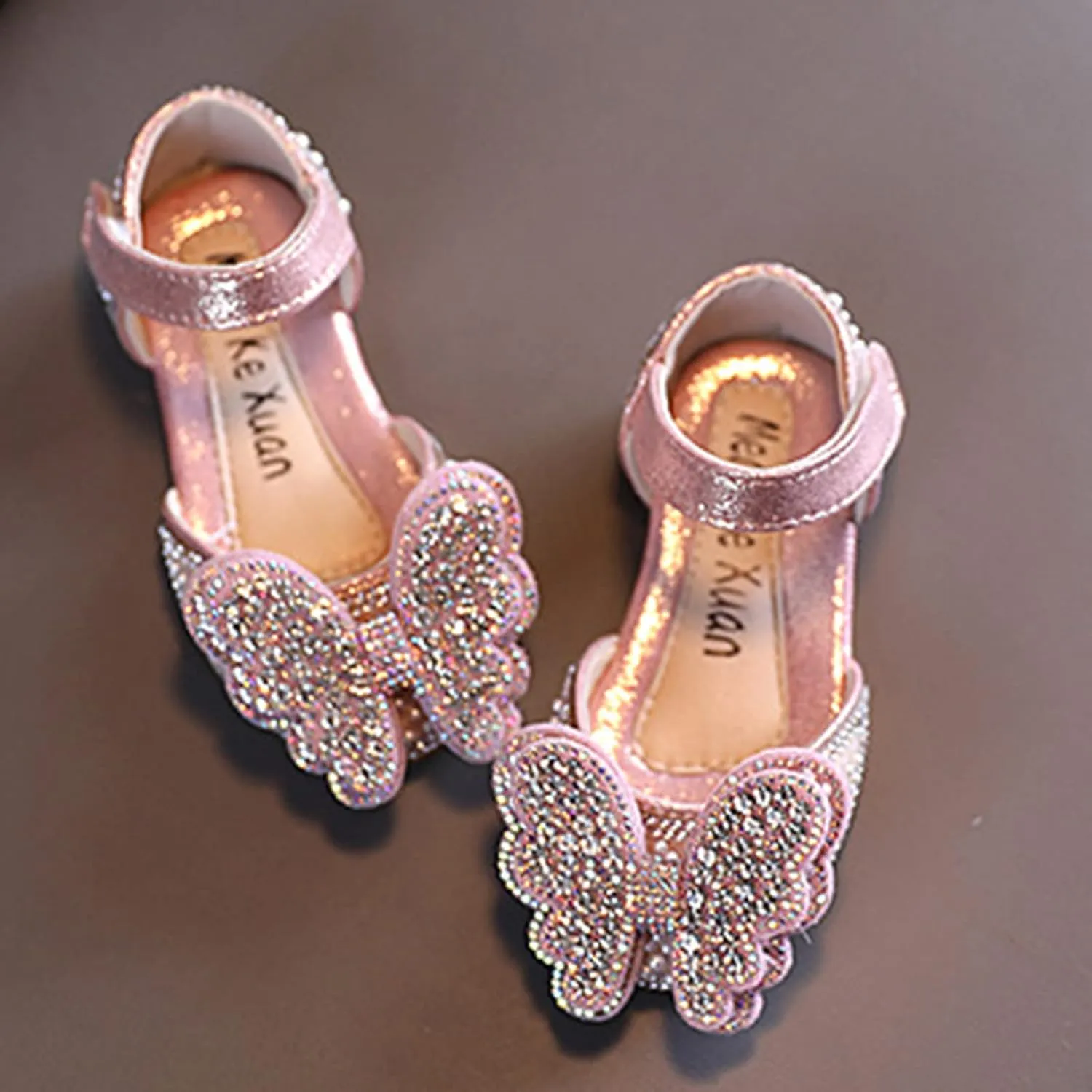 Summer Girls Dance Shoes Princess Dress Performance Shoes Cartoon Butterfly Shape Rhinestone Dance Shoes for
