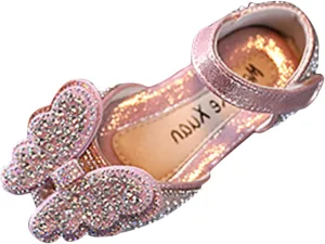 Summer Girls Dance Shoes Princess Dress Performance Shoes Cartoon Butterfly Shape Rhinestone Dance Shoes for