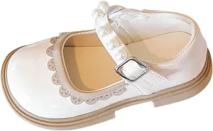 Toddler Baby Girls Dress Shoes Wedding Party School Ankle Strap Ballet Flats Shoes Little Girls Flower Girl Shoes