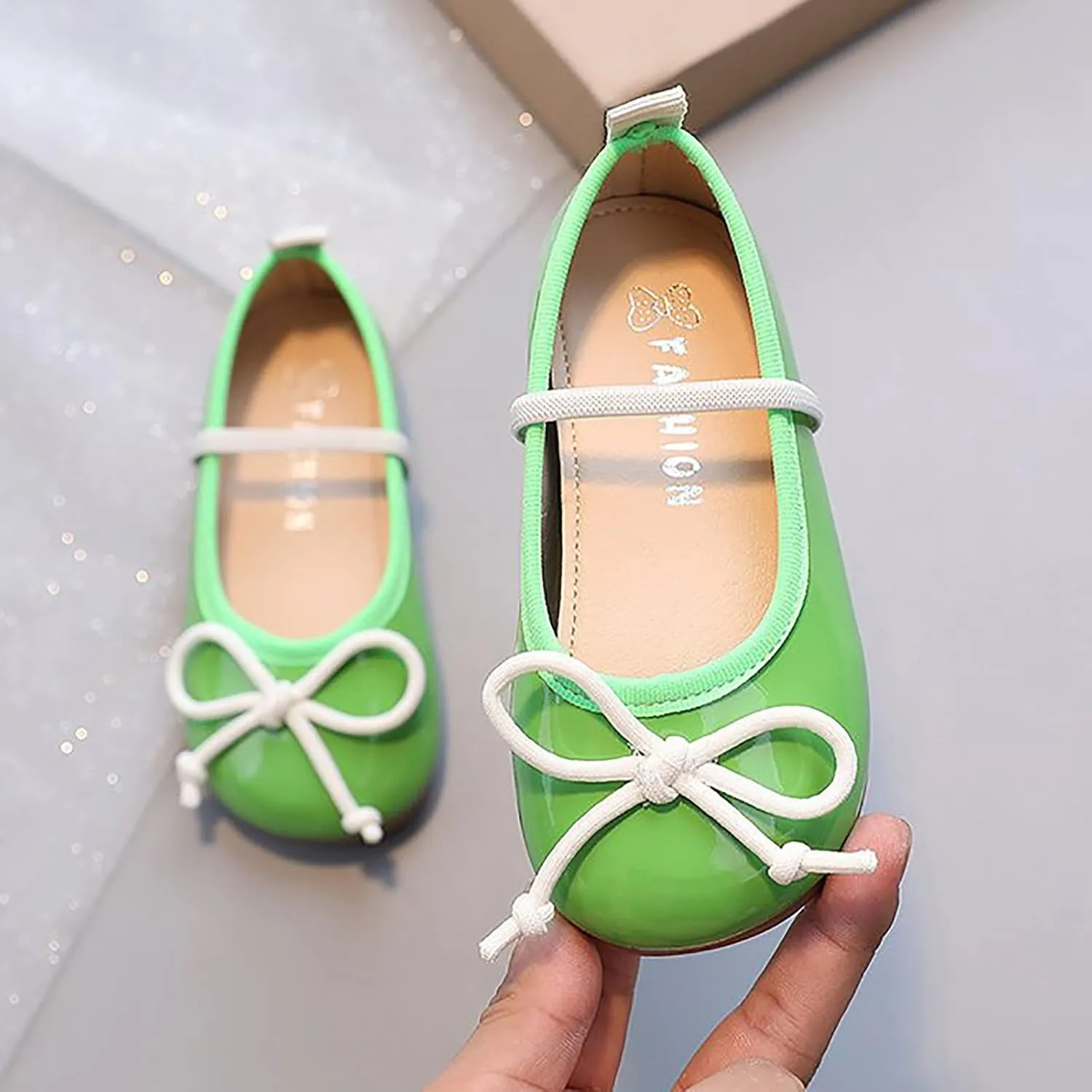 Toddler Girl Mary Jane Dress Shoes Little Girl School Shoes Non Slip Soft Sole Leather Shoes Bowknot Kids Swim Shoes