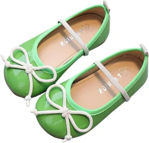 Toddler Girl Mary Jane Dress Shoes Little Girl School Shoes Non Slip Soft Sole Leather Shoes Bowknot Kids Swim Shoes