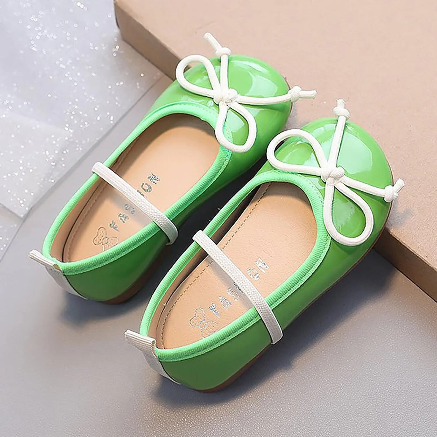 Toddler Girl Mary Jane Dress Shoes Little Girl School Shoes Non Slip Soft Sole Leather Shoes Bowknot Kids Swim Shoes