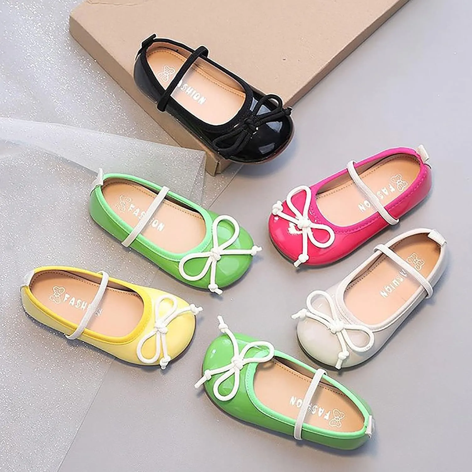 Toddler Girl Mary Jane Dress Shoes Little Girl School Shoes Non Slip Soft Sole Leather Shoes Bowknot Kids Swim Shoes