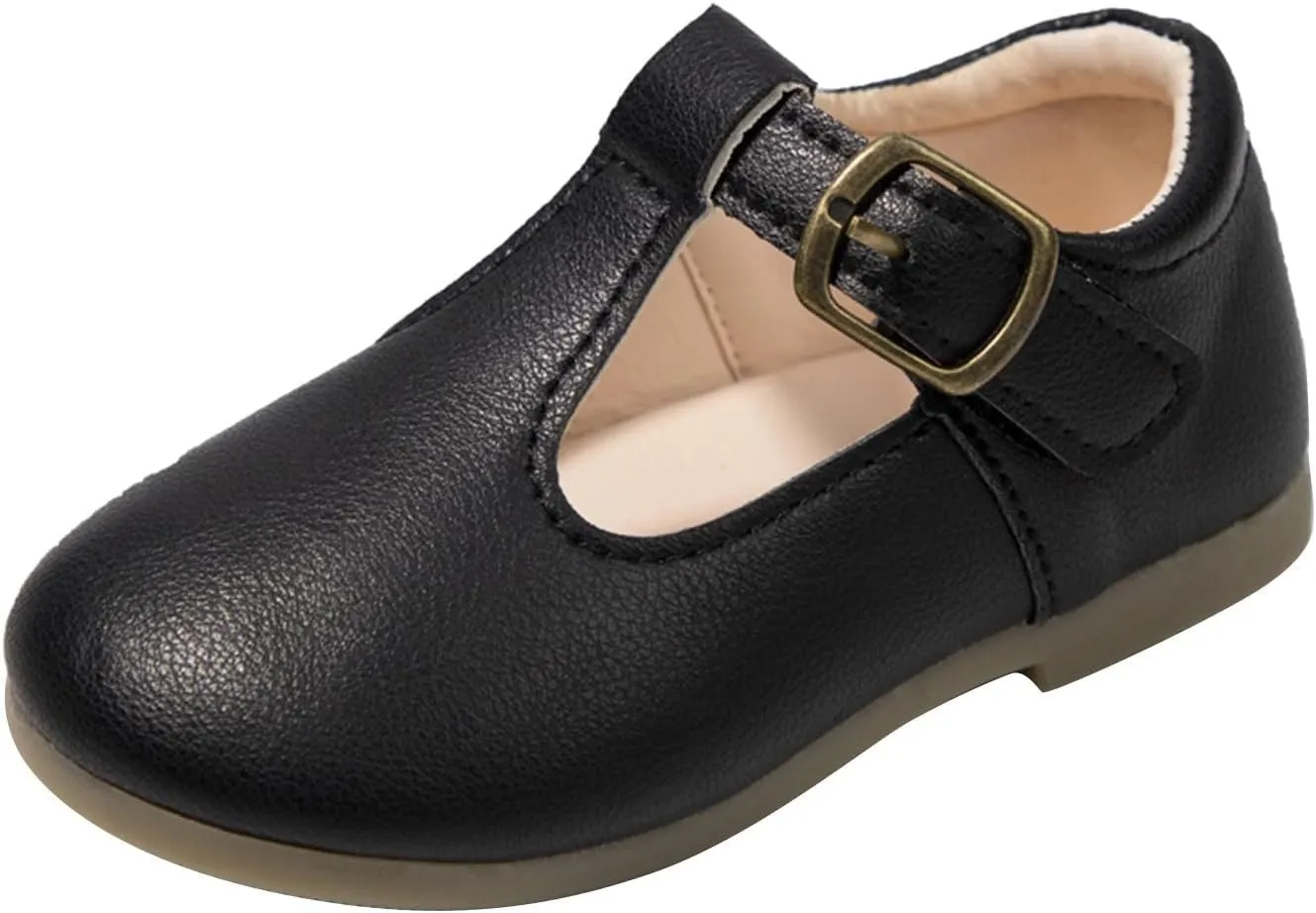 Toddler Girl Mary Jane Dress Shoes School Oxford Flats for Girl Wedding Party Shoes T-Strap Toddler Dress Shoes Girls