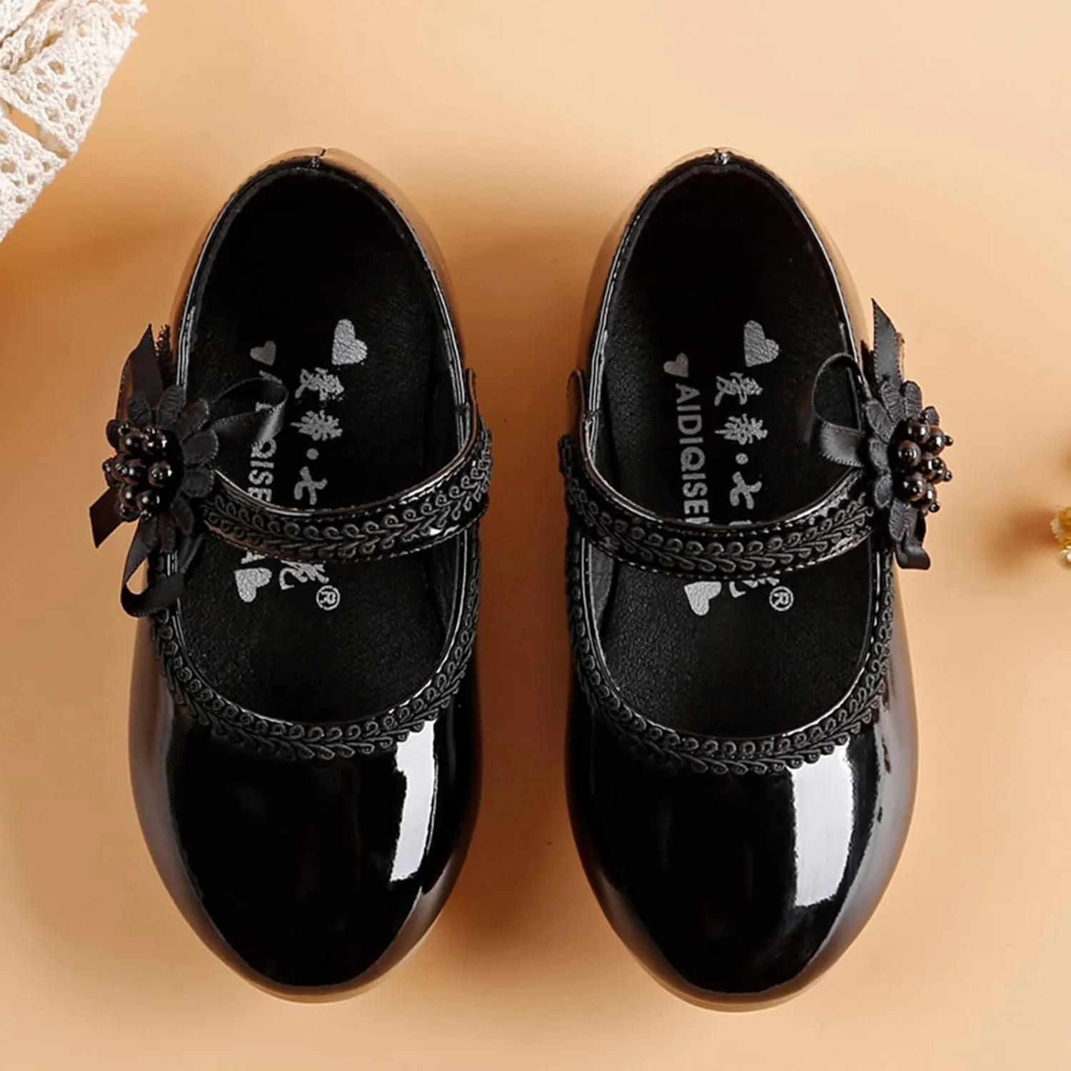 Toddler Girls Dress Shoes Mary Jane Ballet Flats Flower Girl School Party Wedding Shoes with Mary Jane Shoes Girls