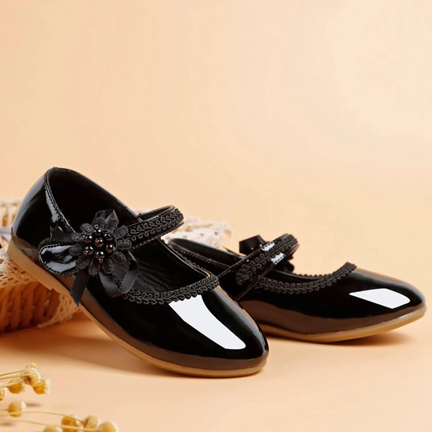 Toddler Girls Dress Shoes Mary Jane Ballet Flats Flower Girl School Party Wedding Shoes with Mary Jane Shoes Girls