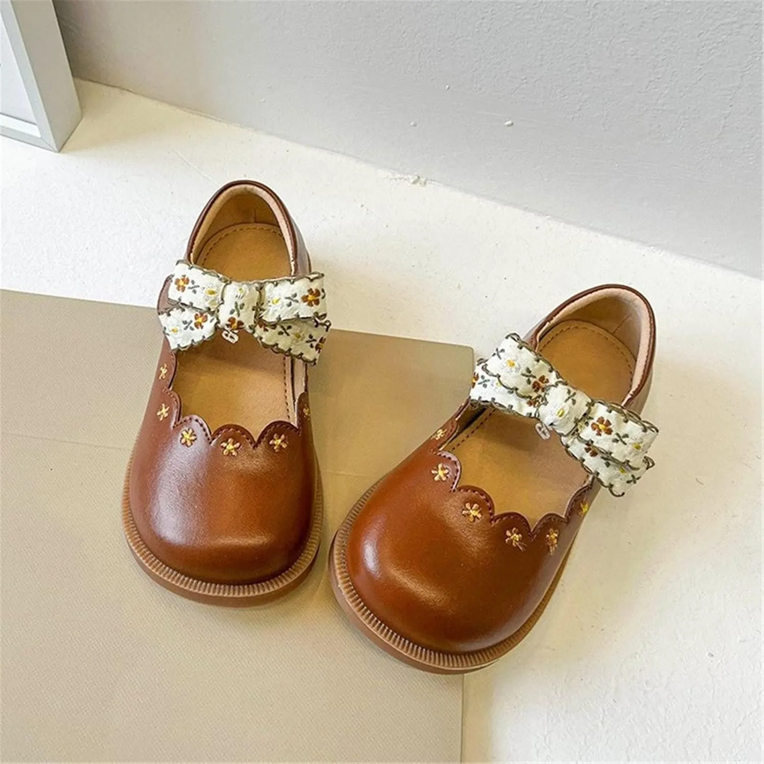 Toddler Little Kid Girl's Dress Mary Jane Ballet Flats Bow Flower Girl School Wedding Party Ballerina Flat Shoes