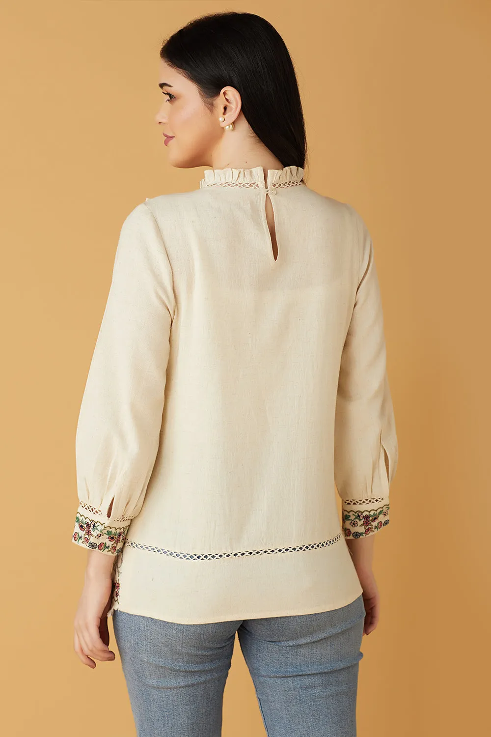 White Exquisite Embroidered Blouse