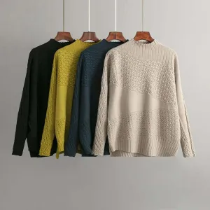 Women's Soft Knitted High Collar Sweater
