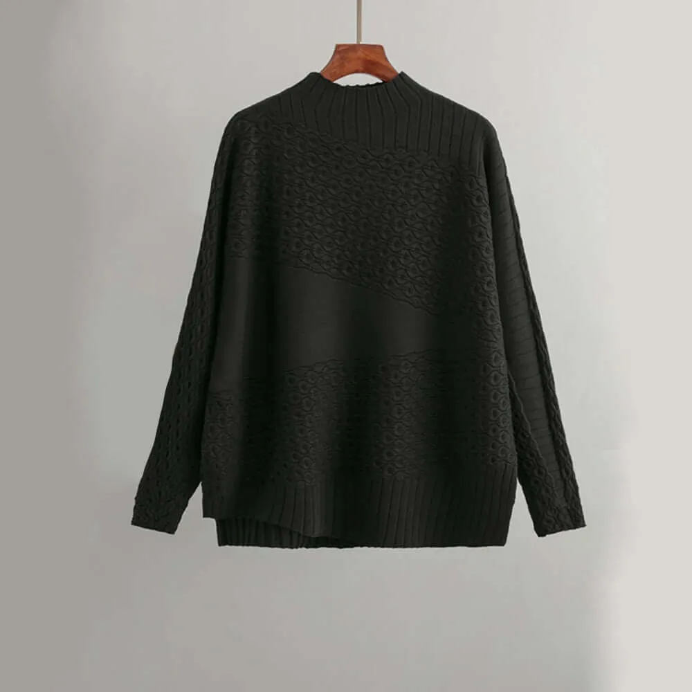Women's Soft Knitted High Collar Sweater