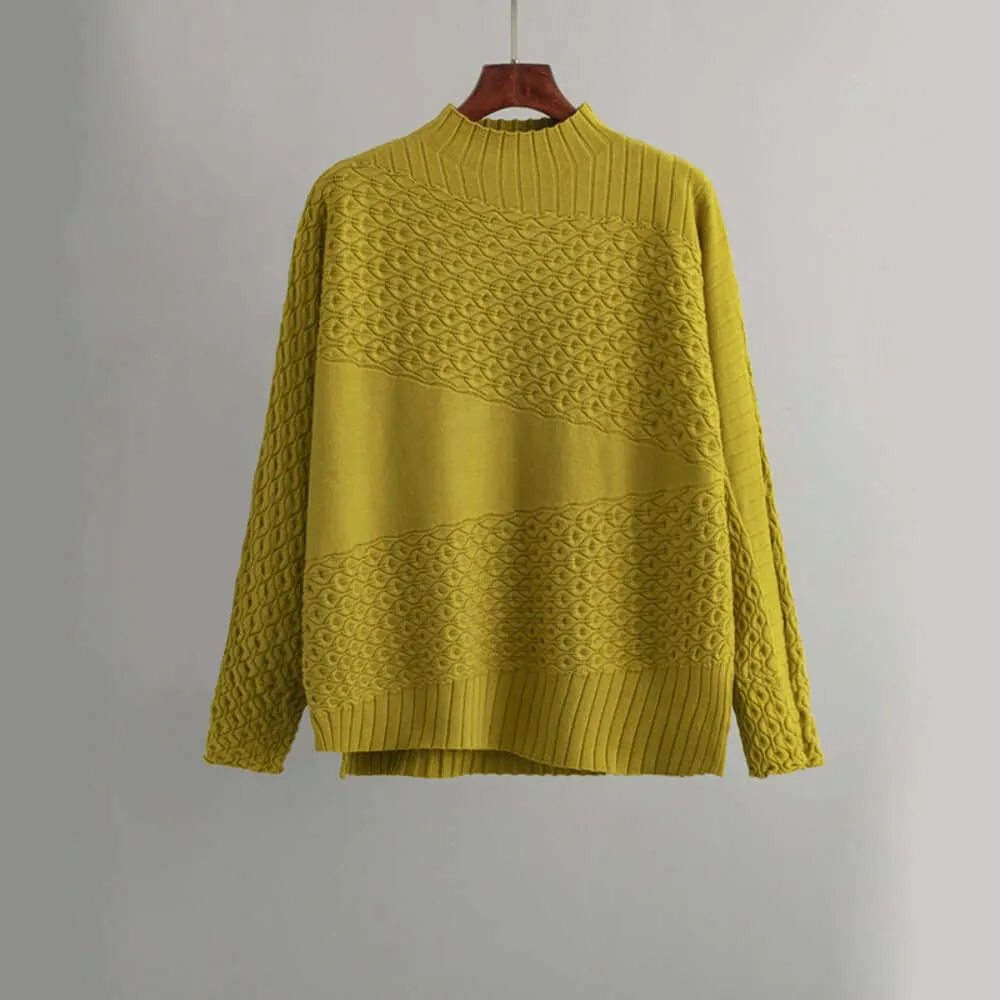 Women's Soft Knitted High Collar Sweater
