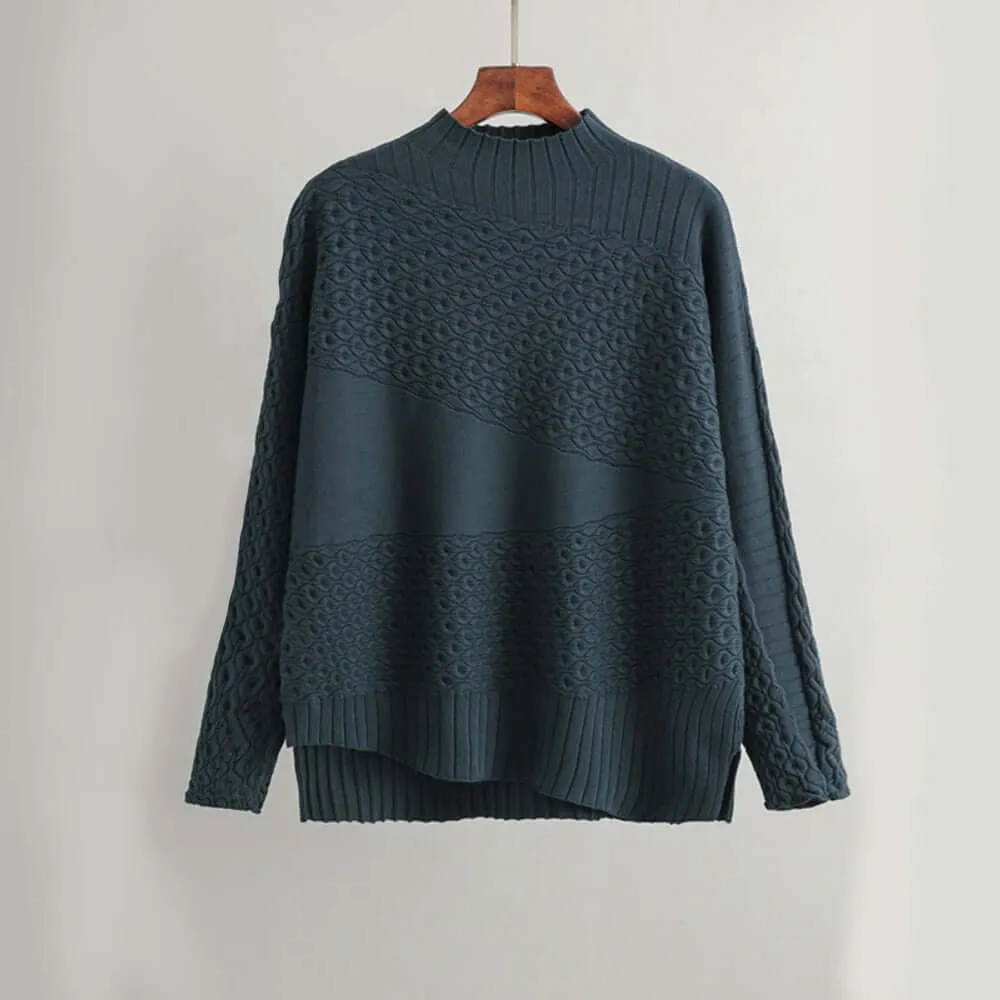 Women's Soft Knitted High Collar Sweater