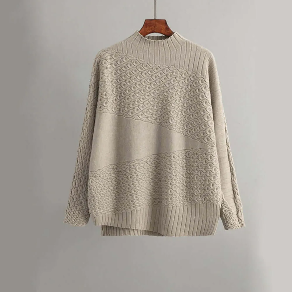 Women's Soft Knitted High Collar Sweater