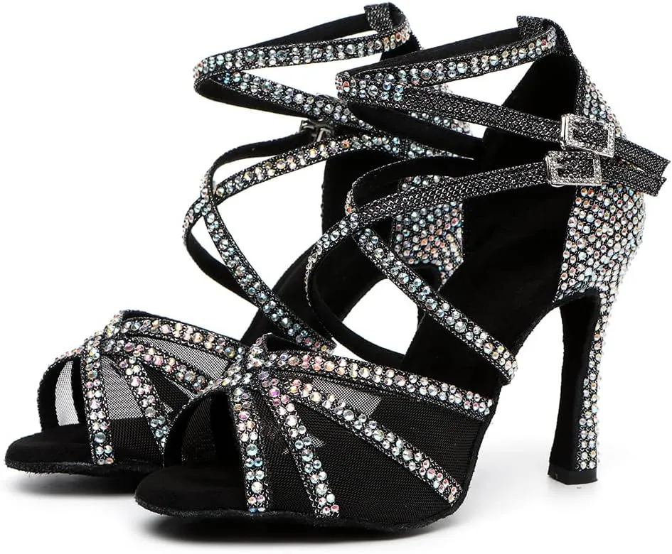 YKXLM Ballroom Dance Shoes Professional for Women Latin Salsa Practice Dance Shoes
