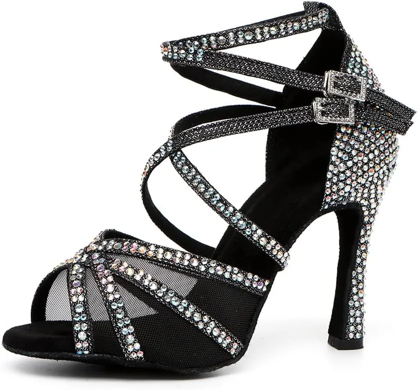 YKXLM Ballroom Dance Shoes Professional for Women Latin Salsa Practice Dance Shoes