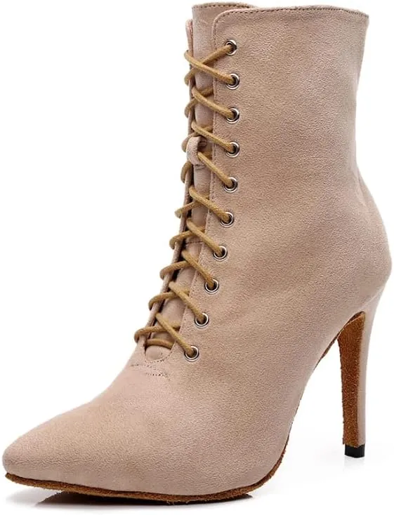 YKXLM Salsa Dancing Boots Women Latin Ballroom Dance Shoes,Model 7218