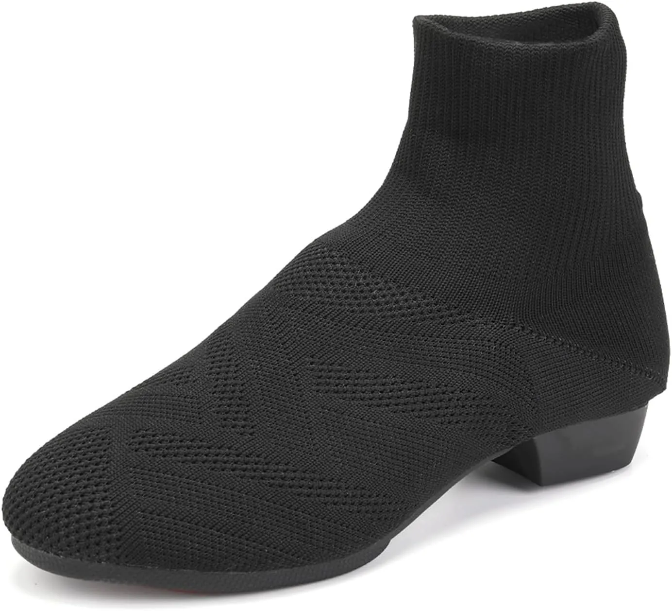 YKXLM Women Standard Practice Social Dance Sneaker Beginner Dance Practice Shoes for Women Low Heel Ballroom,Black,1" Heel,5 US