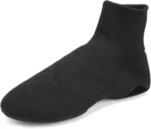 YKXLM Women Standard Practice Social Dance Sneaker Beginner Dance Practice Shoes for Women Low Heel Ballroom,Black,1" Heel,9 US