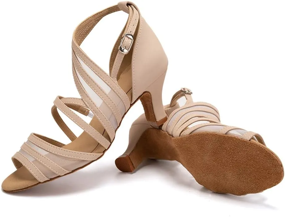 YKXLM Women's Professional Latin Dance Shoes Salsa Ballroom Wedding Dancing Shoes Model 027