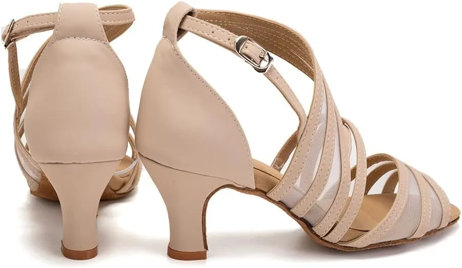 YKXLM Women's Professional Latin Dance Shoes Salsa Ballroom Wedding Dancing Shoes Model 027